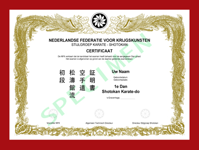 Certificaat Shotokan